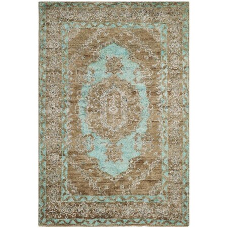 Safavieh Tangier Hand-Knotted Rectangle Rug, Seafoam and Beige - 4 x 6 ft. TGR605B-4